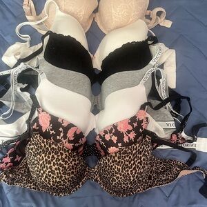 Victoria's Secret Floral and Leopard Bra Set